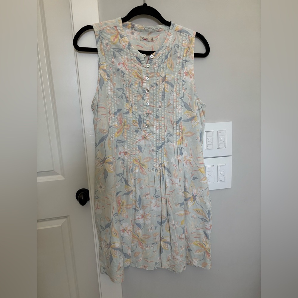 Faherty Isha Floral Hemp Blend Dress